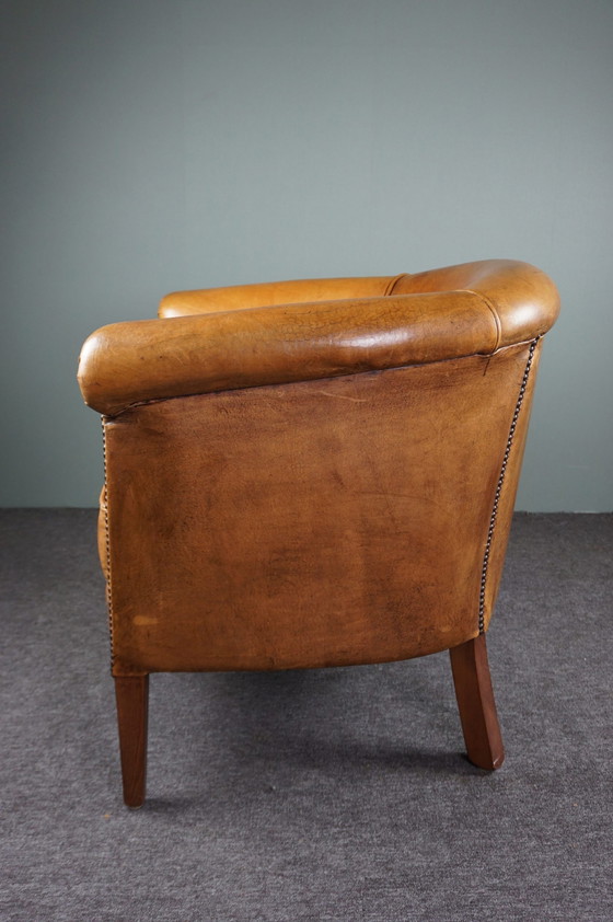 Image 1 of Stoere schapenleren clubfauteuil