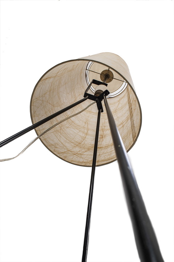 Image 1 of 50s 3-leg floor lamp with tube shade