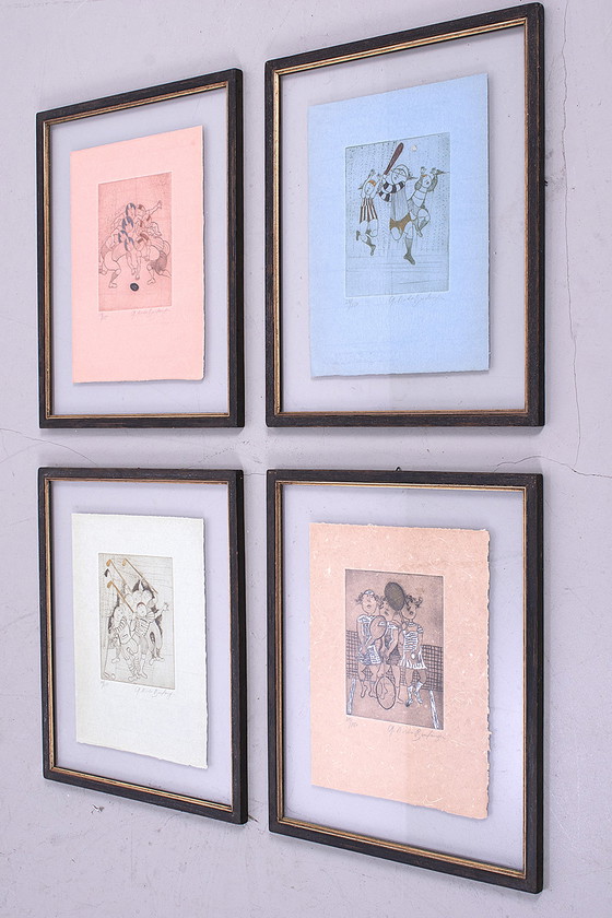 Image 1 of Set of four lithographs