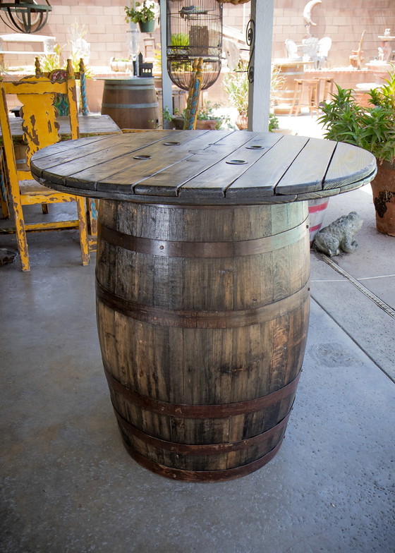 Image 1 of Antique Barrel Table