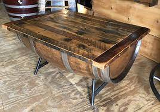 Image 1 of Antique Barrel Table