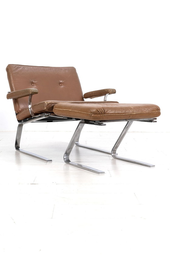 Image 1 of Fauteuil chromé avec cuir