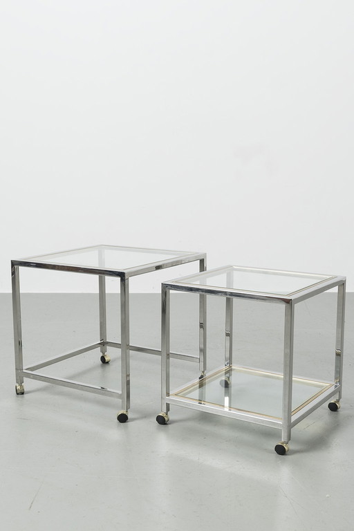 Side tables chrome/brass