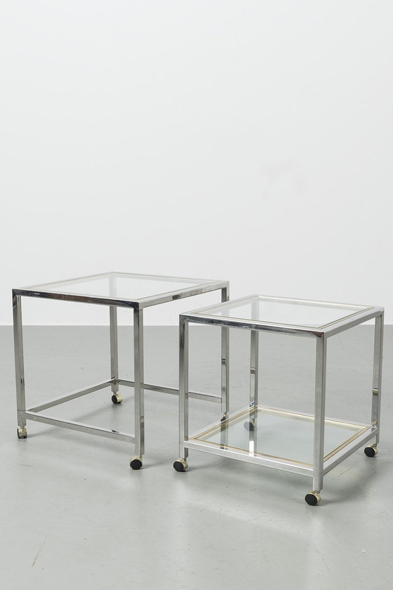 Image 1 of Tables d'appoint chrome/laiton