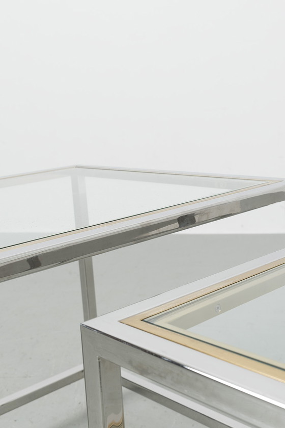 Image 1 of Side tables chrome/brass