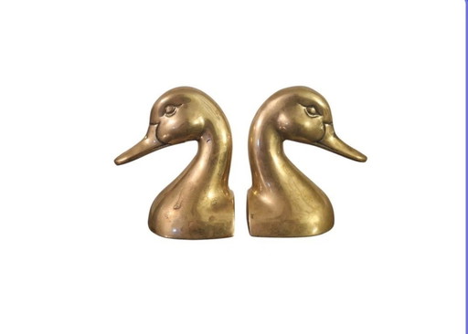 2x Buchstützen in Entenform aus Messing - Sonderanfertigung