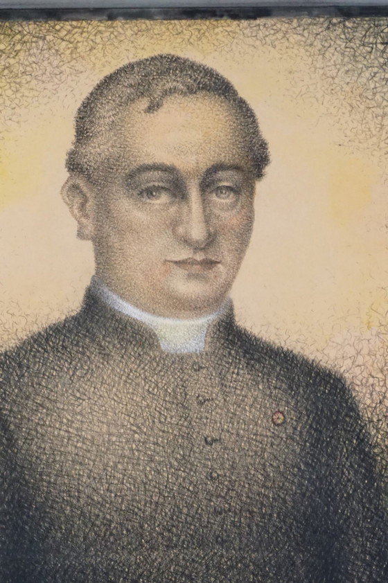 Image 1 of Große Kohlezeichnung eines Mannes, Kreuzschraffur, Jos Nic de Vuyst, 1934