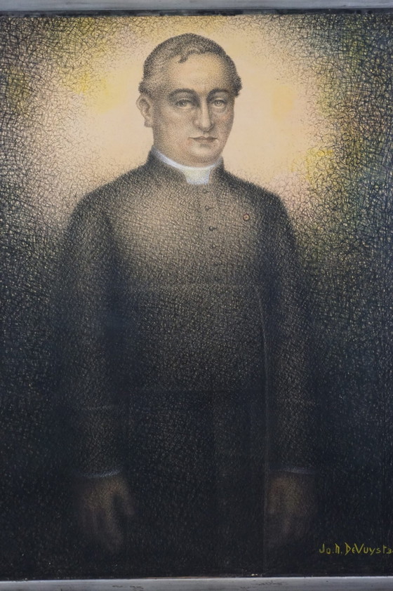 Image 1 of Große Kohlezeichnung eines Mannes, Kreuzschraffur, Jos Nic de Vuyst, 1934