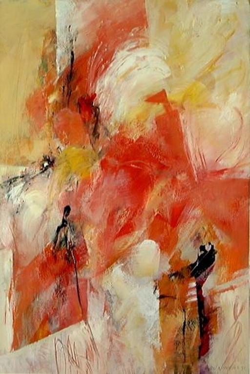 Figuren, roter Hintergrund